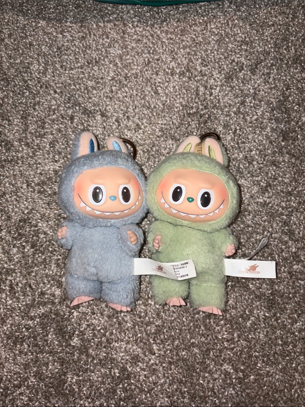 LABUBU Keychain Duo - Blue & Green Monster Characters